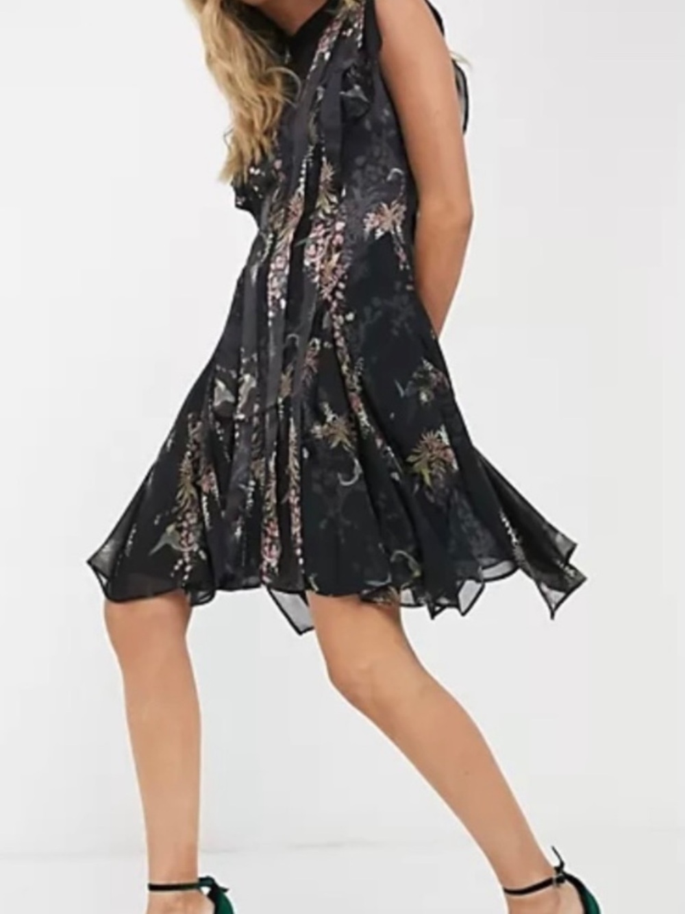 All Saints Fleur Melisma Floral Print Mini Dress Size 6